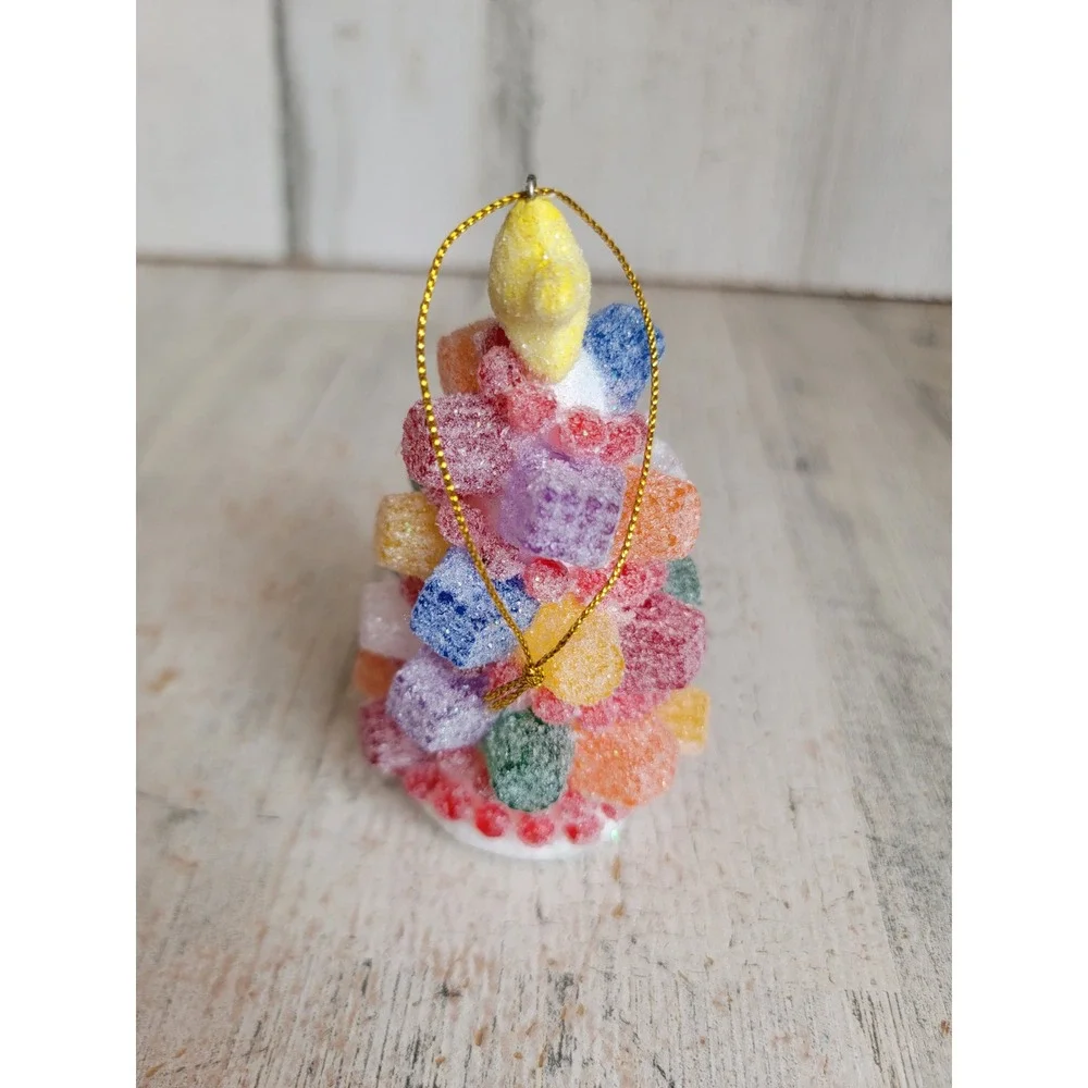 Vintage glitter gumdrop Xmas tree ornament Candy Star home decor unique